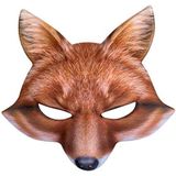 Boland 56732 - Halfmasker vos, realistische print, masker met elastiek voor carnaval of themafeest, accessoire voor dierenkostuums, carnavalskleding