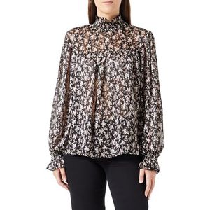 TILDEN Dames blouse shirt 37330981, zwart roze, M, zwart, roze, M