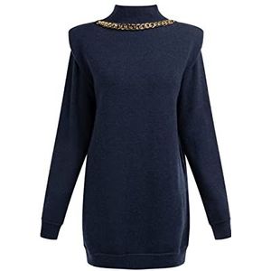 faina Gebreide damesjurk 11025380-FA01, marineblauw, XS/S, gebreide jurk, XS/S