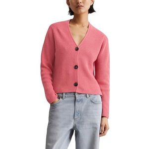 Marc OPolo Cardigan voor dames, gebreide jas met V-hals, Blushed Berry, S