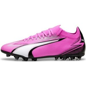 PUMA Ultra Match Mg voetbalschoen voor heren, Poison Pink PUMA Wit PUMA Zwart, 47 EU