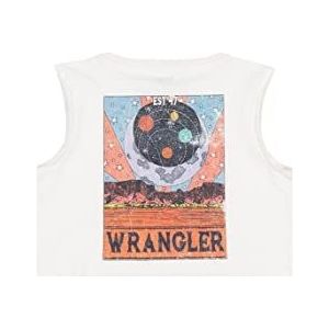 Wrangler Dames Mouwloos T-shirt T-shirt van Worn White, X-Large, Worn White, XL