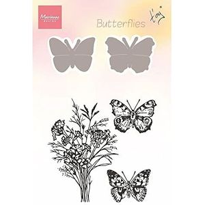 Marianne Design Transparante stempels en sjablonen voor vlinders, voor creatieve hobby's, stansen en verzegelingen, kunststof, eenheidsmaat
