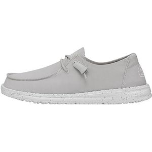 Hey Dude Wendy Slub Canvas Moc Toe Shoes voor dames, lichtgrijs, 38 EU