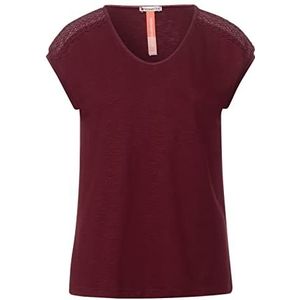 Street One Dames A318019 kanten shirt, koper rood, 38