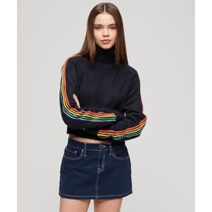 Superdry Zijstrepen Raglan rolkraag W6110545A Navy Multi Stripe maat 14, marineblauw, meerkleurige strepen, 40