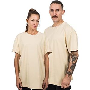 Blackskies Oversized Basic T-shirt met korte mouwen | Streetwear Luxe T-shirt met lange mouwen Mannen Vrouwen Longshirt Essentiële Stijl, Zand, L