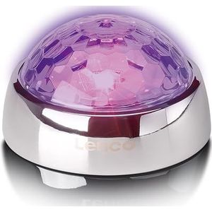 Lenco TTA-080SI Platengewicht, steungewicht, platenspeler stabilisator met RGB-lichteffecten, 250 g, met discobaleffect, zilver
