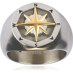 Fossil herenring Sutton Compass tweekleurig roestvrij staal, JF0441099811.5