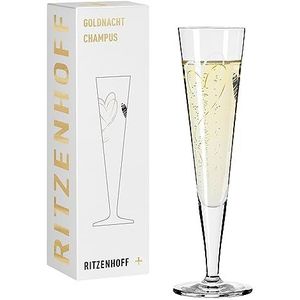 Ritzenhoff 1071035 champagneglas 200 ml - Serie Goldnacht Nr. 35 - Hartmotief met echt goud - Made in Germany