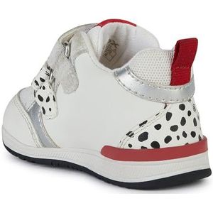 Geox B Rishon Girl B Sneakers voor meisjes, wit-rood., 22 EU