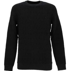 Teddy Smith P-Elmer heren sweater, Melange Zwart, M