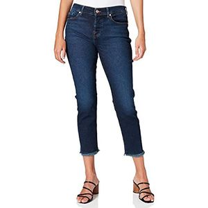 7 For All Mankind Dames Asher Luxe Vintage Charisma met Step Hem Distressed Jeans, Dark Blue, 30W x 30L