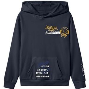 Name It - Nkmlucian Ls Nreg Sweat - Navy Blazer - Sweatshirt - Kinderen