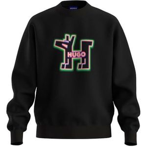 Hugo - Zwarte Trui - Heren - Ronde Hals - Hondenprint