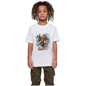Mister Tee Kinder-T-shirt Kids Vintage Ballin Tee, print T-shirt voor jongens, katoen, maten 110/116-158/164, wit, 110 cm