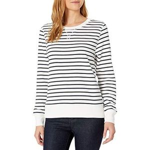 Amazon Essentials French Terry Fleece Crewneck Sweatshirt Witte Streep, L