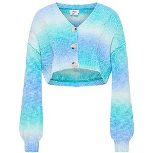 Sookie Gebreide damesjas, turquoise meerkleurig, M/L