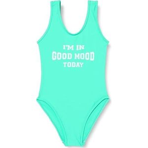 HAUTE PRESSION Eendelig badpak voor meisjes, schrijven, X9052, C04, T12A, Lichtgroen, 12-16 ans