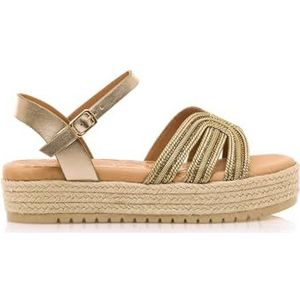 MTNG Amelie 54501 platte damessandalen, casual, met gespsluiting, vamp gold 251, 36 EU