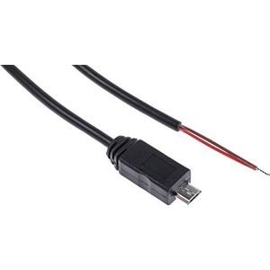 RS PRO USB-kabel, micro-USB B/open uiteinde, 1,8 m, zwart
