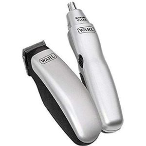 Wahl Baardtrimmer/neushaartrimmer/reisverzorgingsset, werkt op batterijen, met tas