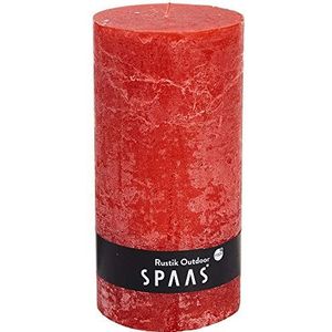 SPAAS Rustieke geurloze cilinderkaars 100/200 mm, ± 120 uur - rood