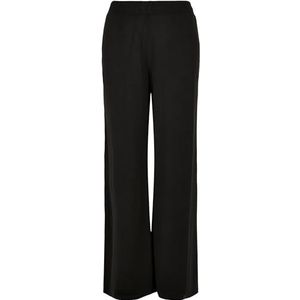 Urban Classics Damesbroek Modal Wide Leg Pants met wijde pijpen, stoffen broek voor vrouwen verkrijgbaar in 2 kleuren, maten XS - 5XL, zwart, 4XL