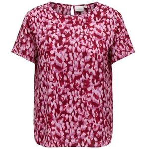 ONLY CARMAKOMA Dames Carvica Life Ss Top WVN Noos T-shirt, lippenstift rood, 42