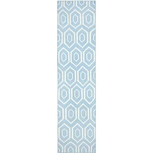 Safavieh Dhurrie tapijt, DHU556, plat geweven wol en katoen lopers, blauw/ivoor, 76 x 182 cm