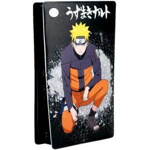 Konix Naruto Shippuden Beschermpaneel voor PS5 Slim Console - Siliconen - Schokbestendig - Anti-kras - Naruto Patroon - Zwart