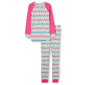 Hatley Organic Cotton Raglan Sleeve bedrukte pyjamaset voor meisjes, Confetti Hearts, 6 Jaren