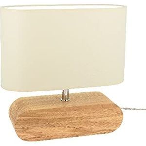 Homemania Bureaulamp Shade vorm – bureau, nachtkastje – hout, wit, hout, stof 30 x 12 x 31 cm