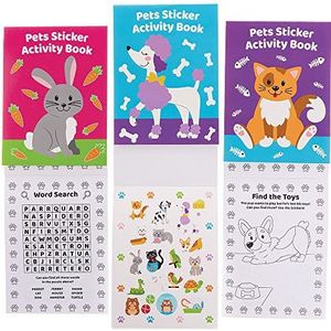 Baker Ross FX698 Pets Sticker Activiteitenboekjes - Set van 8, Sticker Boek feestzakvullers voor kinderen