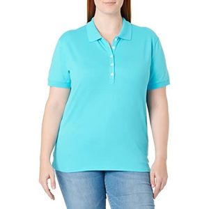 Trigema Poloshirt voor dames met kristalsteentjes, blauw (Azur 051), XL