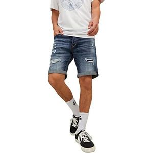 JACK & JONES Heren Jeans Short JJIRICK JJFOX GE 242- Relgular Fit - Blue Denim, Denim Blauw, L