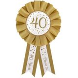 PD-Party 7025206 Feest Decoraties Feestelijk Rozetten | Party Rosettes | Verjaardag | Viering - 40, Goud/Wit, 14cm Lengte x 8cm Breedte x 1cm Hoogte