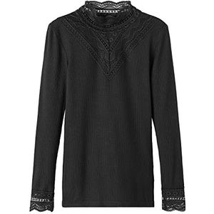 Bestseller A/S Meisjes NKFNURI LS XSL TOP NOOS shirt met lange mouwen, zwart, 98, Schwarz, 98 cm