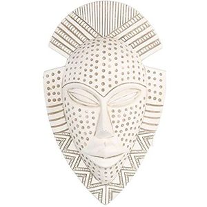 Vacchetti masker van hars, wit, voor dames, Afrikaanse aglomeraten van vezels, medium