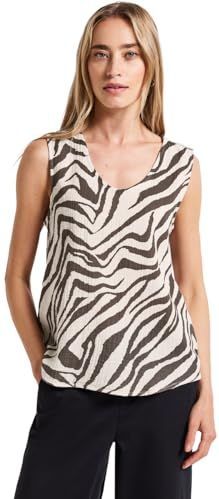 Street One Dames Gedessineerde blouse top in Bruin, in size: 34