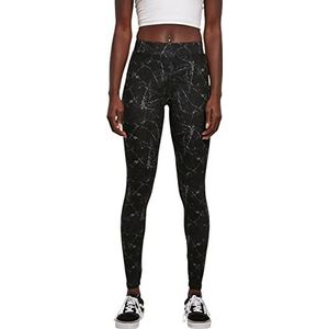 Urban Classics Dames Soft AOP Leggings voor dames, Blackmarble, XL