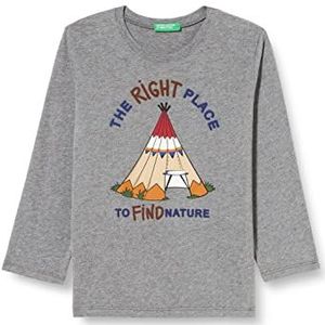 United Colors of Benetton T-shirt voor kinderen en jongens, Donker grijs 507, 3 maanden