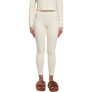 Urban Classics Leggings van jersey met hoge tailleband voor dames, yogabroek, wit zand, L
