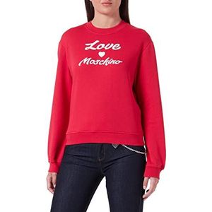 Love Moschino Dames Regular Fit met Cursive Brand Print. Sweatshirt, rood, 48