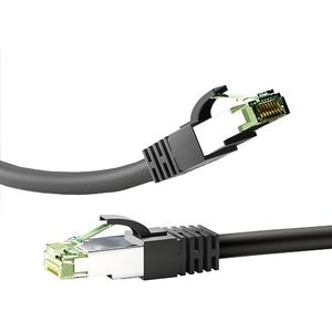 Goobay 66723 RJ45 patchkabel CAT 8.1 / RJ45 stekker / 8K Gaming PS5 Playstation 5 & Xbox / 2.000 MHz/OFC netwerkkabel/DSL-kabel/zwart/LAN-kabel 3 m