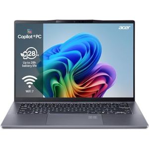 Acer Swift Go 14 AI SFG14-01-X4HC - Laptop 14,5 inch WQXGA 120Hz (Qualcomm Snapdragon X Plus, 16 GB RAM, 512 GB SSD, Qualcomm Adreno Windows 11 Home - PC Copilot+) Grijs, Spaans QWERTY-toetsenbord