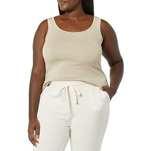 Amazon Essentials Tanktop voor dames (verkrijgbaar in grote maten), Tan Heather, 2X