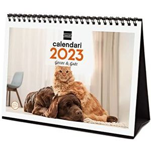 Finocam - Kalender 2023 desktopfoto's om te schrijven januari 2023 - december 2023 (12 maanden) Catalaanse honden en katten