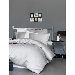 Nuit Des Rêves Luxe Satijnen Single XXL Quilt Cover Set, lichtgrijs, 155 x 220 cm | 100% Katoen Satijn, 210 Thread Count, Machine Wasbaar, Elegant Design