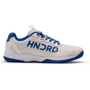 HUNDRED Xoom Pro Non-Marking Professional Badminton Shoes for Men (White/Blue, Size: UK 2/US 3/EU 36) | Material Mesh,TPU & leather, Sole: Rubber | Suitable for Badminton/Tennis/Squash/Basketball